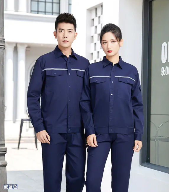 CVC反光条按扣款夏季长袖