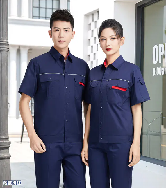 CVC防静电兜拼色短袖