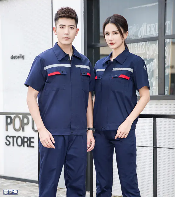 三色防静电反光条短袖