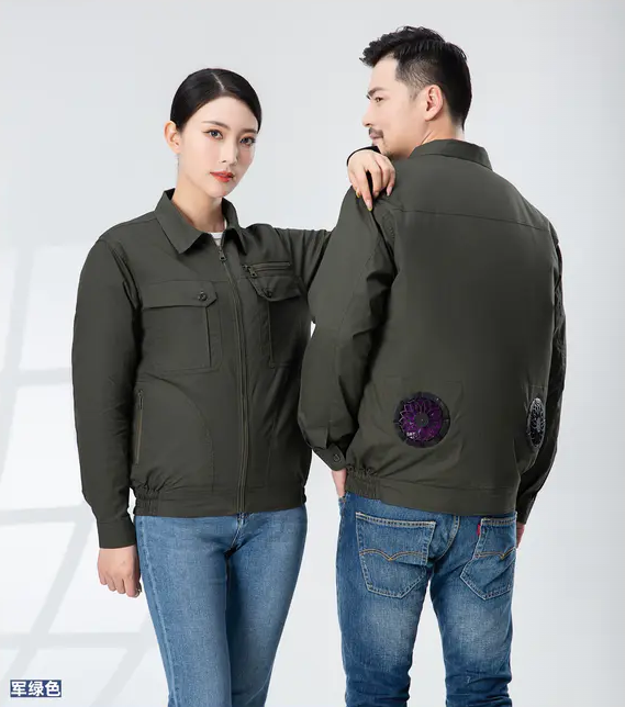 纯棉军绿空调风扇服