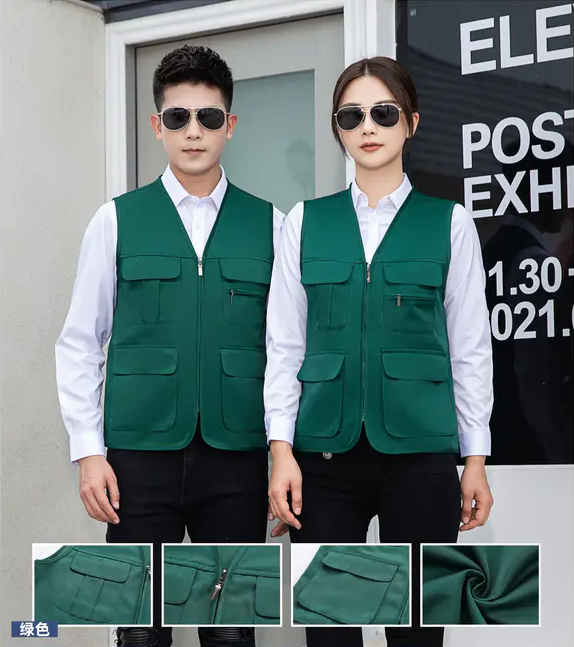 纯色拉链兜马甲