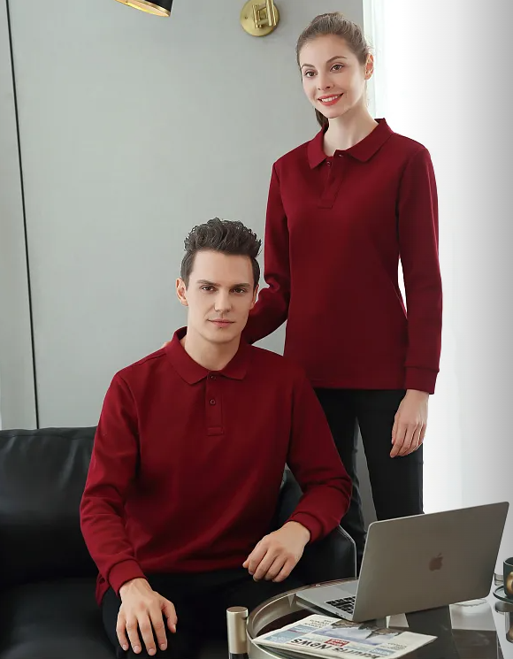 加绒全棉珠地翻领