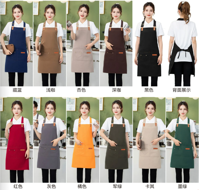 帆布防水可调节挂脖围裙