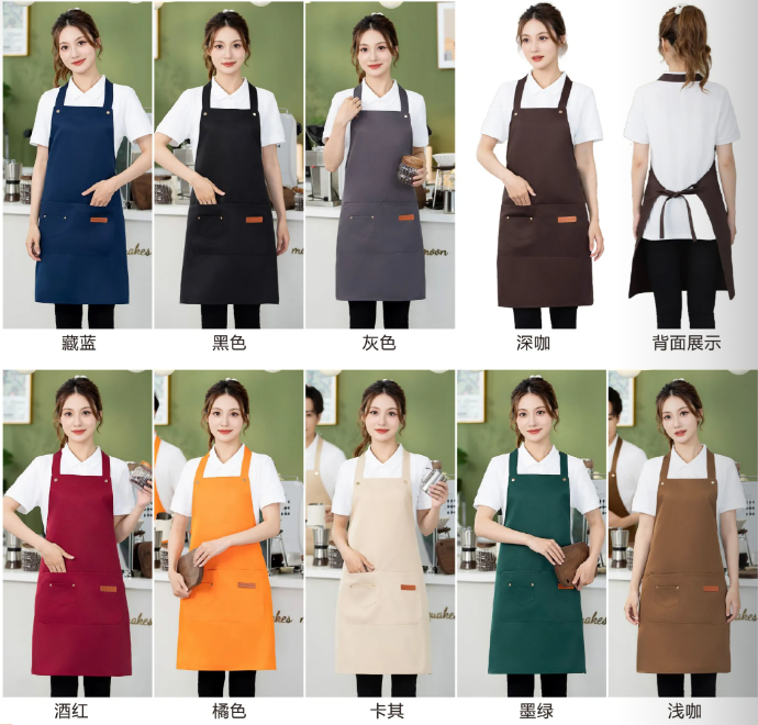 挂脖工装呢防水围裙