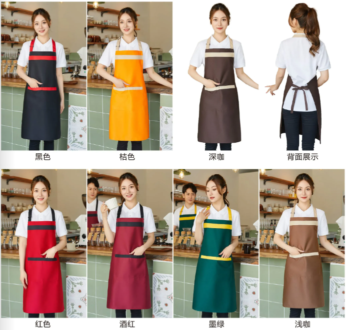 挂脖工装呢围裙